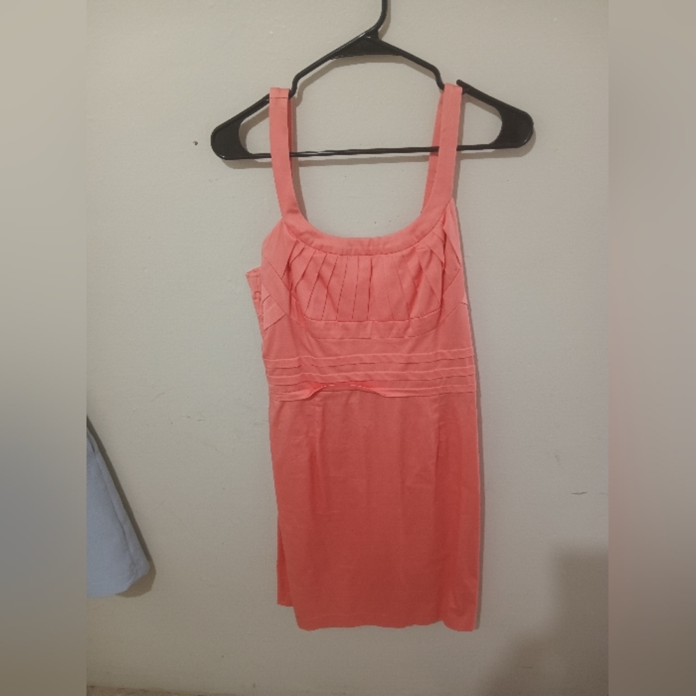 Marc New York Coral Pleated Bodice Mini Dress